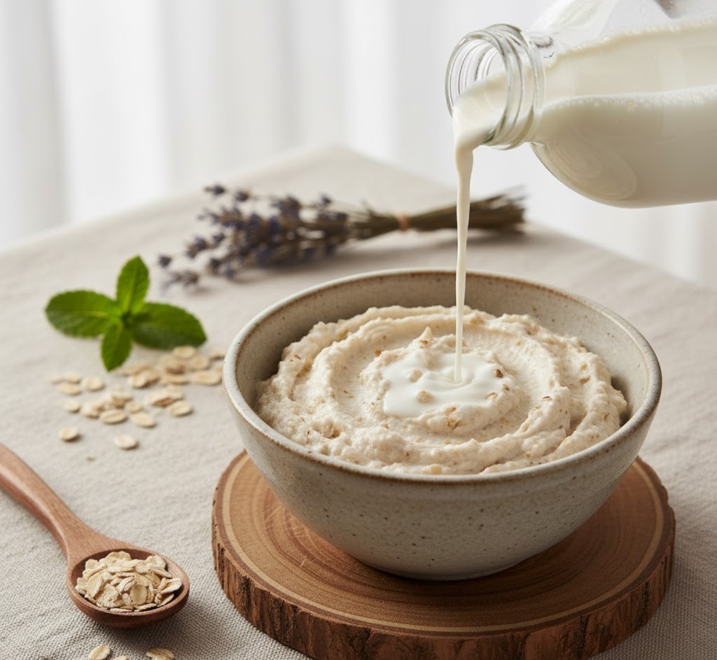 ওটস–দুধ স্ক্রাব: ওটস গুঁড়ো করে তাতে দুধ মিশিয়ে একটি মিশ্রণ তৈরি করে নিন। সেন্সিটিভ ত্বকের জন্য এটি খুবই মৃদু একটি স্ক্রাব। ত্বক নরম করে এবং চুলকানি কমায়।