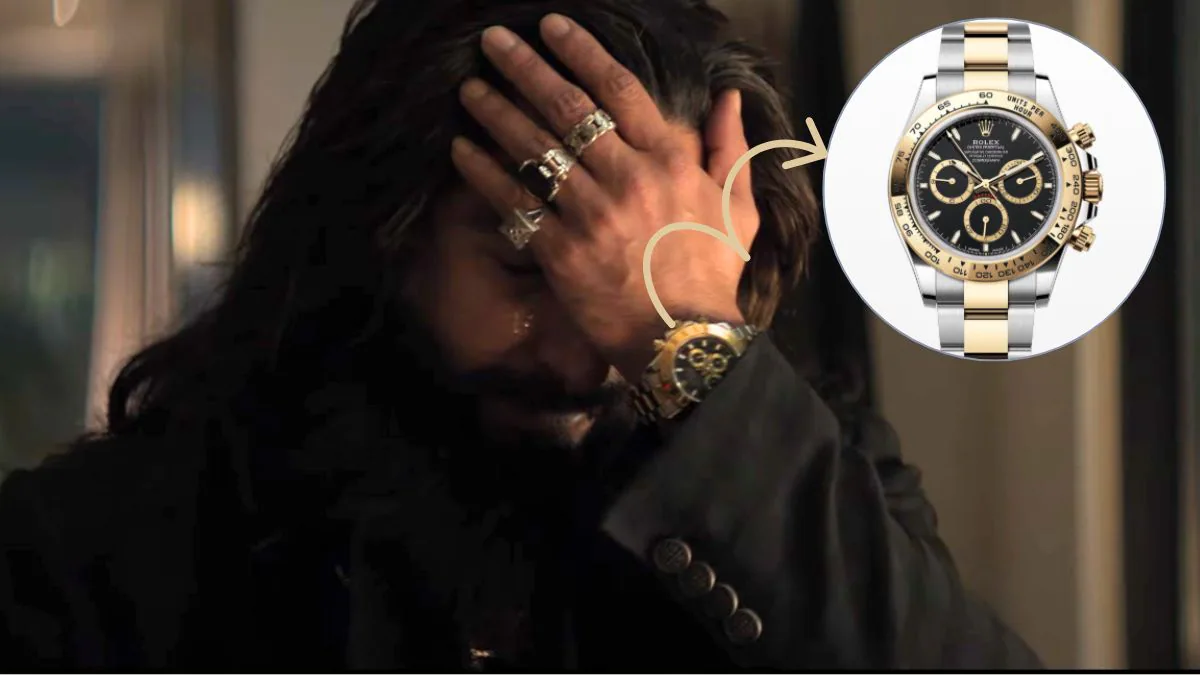 Rolex Cosmograph Daytona Ref. 126503:

সবচেয়ে বেশি নজর কেড়েছে এই ঘড়িটিই। হামজার চরিত্র যখন ক্ষমতার প্রকাশে ব্যস্ত, তখন তাঁর কব্জিতে উঠে এসেছে এই রোলেক্স, যা ‘পাওয়ার ড্রেসিং’-এর অন্যতম প্রতীক।

রোলেক্সের অফিসিয়াল তথ্য অনুযায়ী, ৪০ মিমি অয়েস্টার কেসে তৈরি এই ক্রোনোগ্রাফে রয়েছে Oystersteel এবং ইয়েলো গোল্ডের সংমিশ্রণ। এর ট্যাচিমেট্রিক বেজেল ঘণ্টায় ৪০০ ইউনিট পর্যন্ত গতি মাপতে সক্ষম।

Calibre 4131 মুভমেন্টে চলে এই ঘড়ি, যার পাওয়ার রিজার্ভ প্রায় ৭২ ঘণ্টা। সোনালি ডায়ালের সঙ্গে কালো কাউন্টার এবং Chromalight লুমিনেসেন্স এটিকে আরও আকর্ষণীয় করে তোলে। ১০০ মিটার পর্যন্ত জলরোধী এবং ইয়েলো Rolesor-এর অয়েস্টার ব্রেসলেট দিয়ে সম্পূর্ণ হয় এর ডিজাইন।

দাম: আনুমানিক ১৮-২২ লক্ষ টাকা

তবে একটি মজার তথ্য - এই নির্দিষ্ট মডেলটি ২০২৩ সালে বাজারে আসে, ফলে ছবির টাইমলাইনের সঙ্গে এটি পুরোপুরি মেলে না।